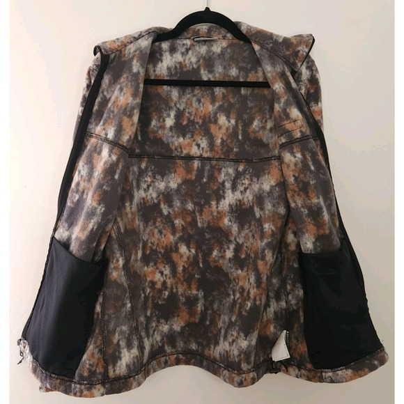 Mens Columbia Steens Mountain Printed Jacket Dark Stone Timberwood Fleece Zip, S - Picture 5 of 16